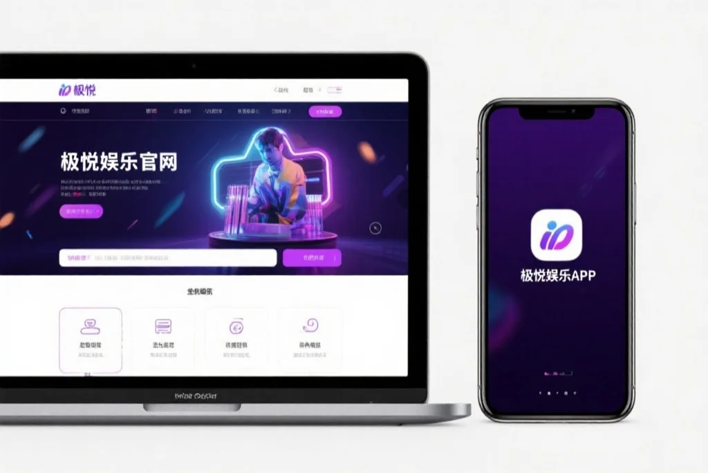 一台笔记本电脑屏幕上显示着意昂3娱乐官网的界面，旁边是一部手机显示着意昂3娱乐APP，两者并列对比